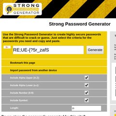 strongpasswordgenerator - Strong Password Generator - Secure, Random & Online Password Generator