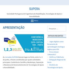 Página de entrada da SUPERA