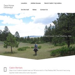 Www Taoshorsegetaways Com Cabin Rentals Taos