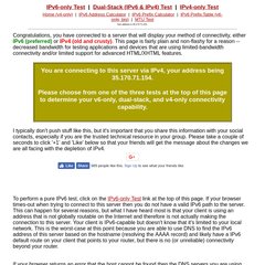 IPv6 Test and Dual-Stack Test For Network Connectivity