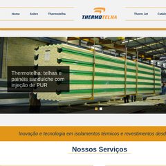thermotelha.com.br THERM JET - Aplicação de espuma rígida de poliuretano para isolamento térmico e proteção acústica. TERMOTELHA - Telhas com injeção de poliuretano para proteção térmica e acústica
