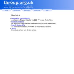 throup.org.uk - home on the web for Chris Throup