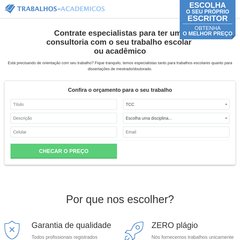 TRABALHOS ACADÉMICOS PARA A FACULDADE - ENSINO UNIVERSITÁRIO