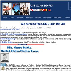 ussgurke.org Captains, Shipmates, Mascots