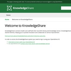 www.Knowledgeshare.nhs.uk - KNOWLEDGESHARE