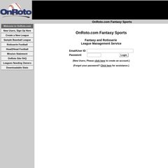 www.Onroto.com - Rotisserie Baseball League Manager Service