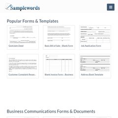 www.Samplewords.com - Free Printable Forms