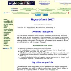 Waldy Math www.Waldomaths.com - Waldomaths - mathematical applets and videos